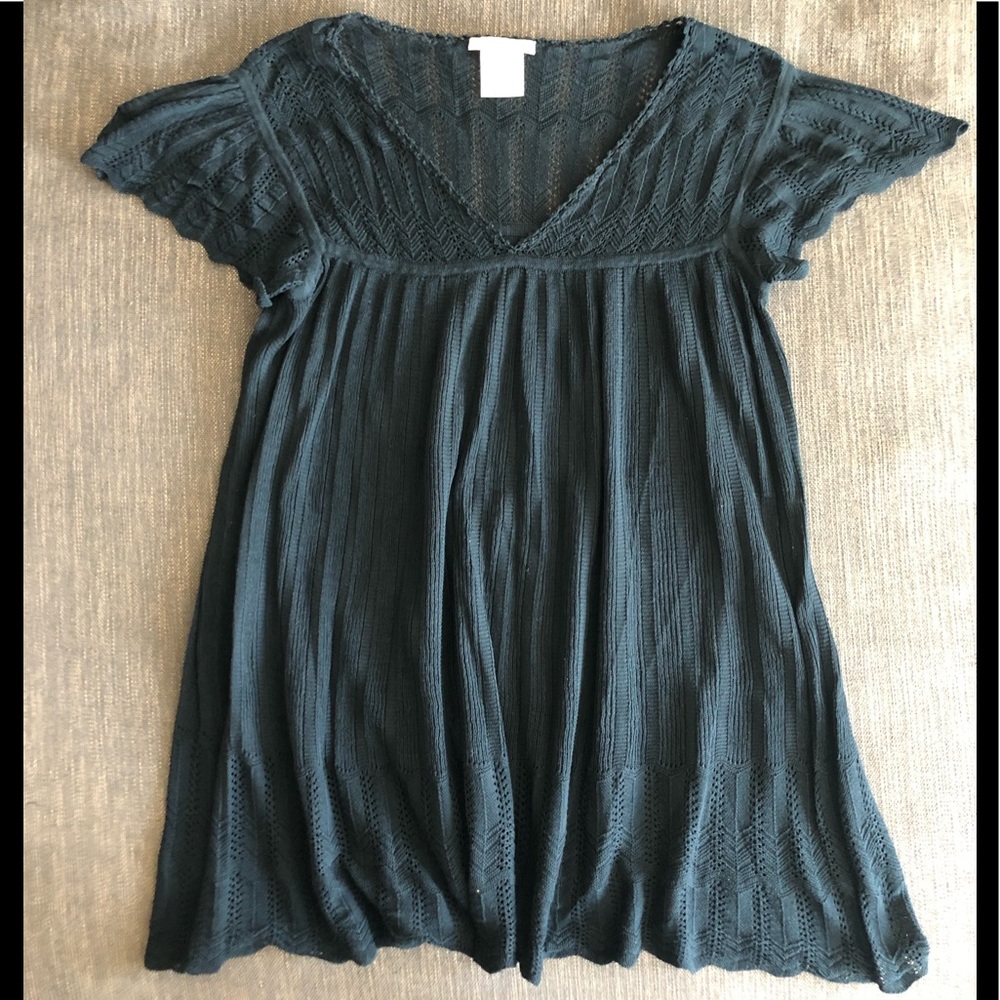 For All Mankind crochet style tunic blouse